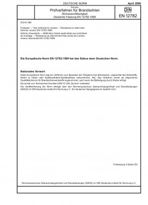 Footwear - Test methods for insoles - Resistance to stitch tear; German version EN 12782:1999