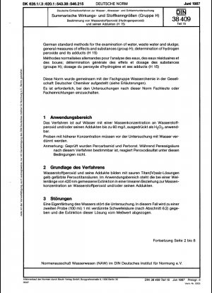 German standard methods for the examination of water, waste water and sludge; general measures of effects and substances (group H); determination of hydrogen peroxide and its adducts (H 15)