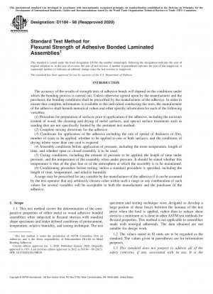 Standard Test Method for Flexural Strength of Adhesive Bonded Laminated Assemblies