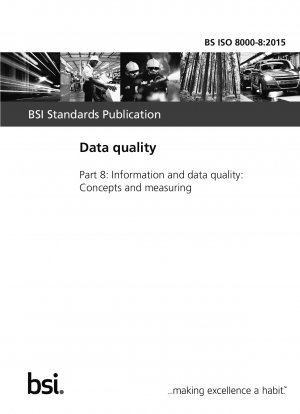 Data quality. Information and data quality: Concepts and measuring