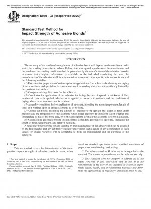 Standard Test Method for Impact Strength of Adhesive Bonds