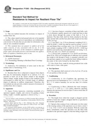 Standard Test Method for  Resistance to Impact for Resilient Floor Tile