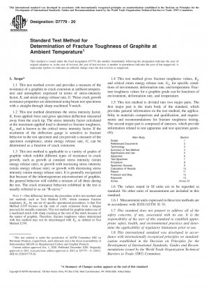 Standard Test Method for Determination of Fracture Toughness of Graphite at Ambient Temperature