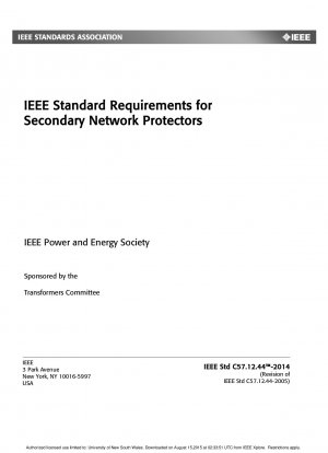 IEEE Standard Requirements for Secondary Network Protectors