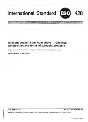 Wrought copper-aluminium alloys; Chemical composition and forms of wrought products