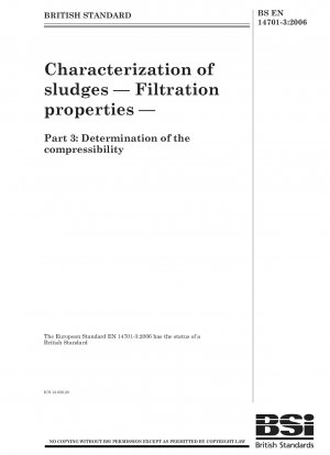 Characterization of sludges - Filtration properties - Determination of the compressibility