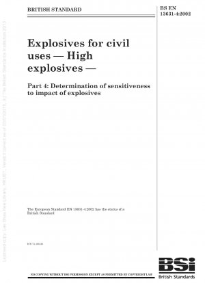 Explosives for civil uses - High explosives - Determination of sensitiveness to impact of explosives