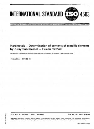 Hardmetals; Determination of contents of metallic elements by X-ray fluorescense; Fusion method