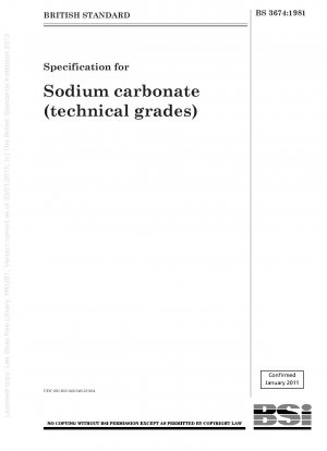 Specification for Sodium carbonate (technical grades)