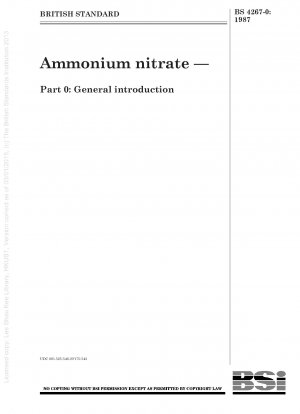 Ammonium nitrate — Part 0 : General introduction