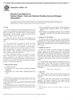 Standard Test Method for Carbon Black—Total and External Surface Area by Nitrogen Adsorption