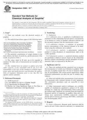 Standard Test Methods for Chemical Analysis of Graphite