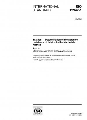 Textiles - Determination of the abrasion resistance of fabrics by the Martindale method - Part 1: Martindale abrasion testing apparatus