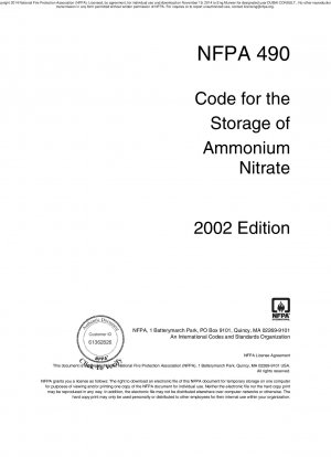Code for the Storage of Ammonium Nitrate Effective Date: 8/8/2002