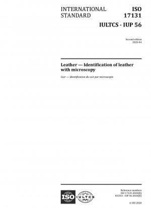 Leather - Identification of leather with microscopy