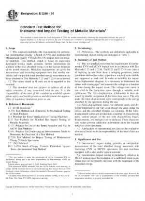 Standard Test Method for Instrumented Impact Testing of Metallic Materials