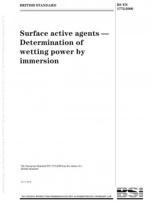 Surface active agents - Determination of wetting power by immersion