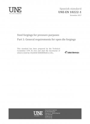 Steel forgings for pressure purposes - Part 1: General requirements for open die forgings