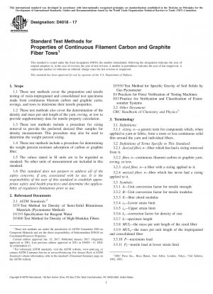 Standard Test Methods for Properties of Continuous Filament Carbon and Graphite Fiber Tows