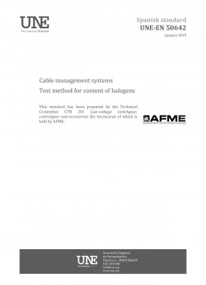 Cable management systems - Test method for content of halogens