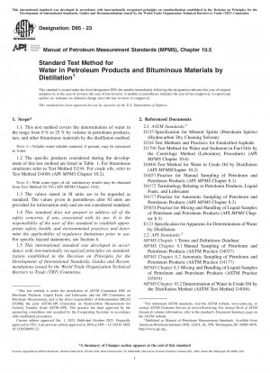 Standard Test Method for Water in Petroleum Products and Bituminous Materials by Distillation