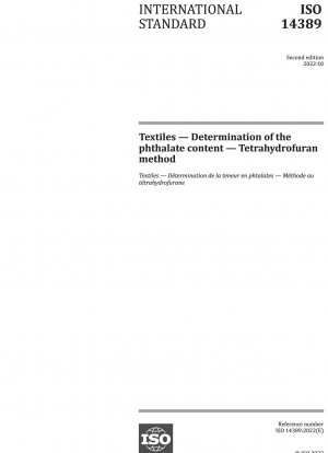 Textiles — Determination of the phthalate content — Tetrahydrofuran method