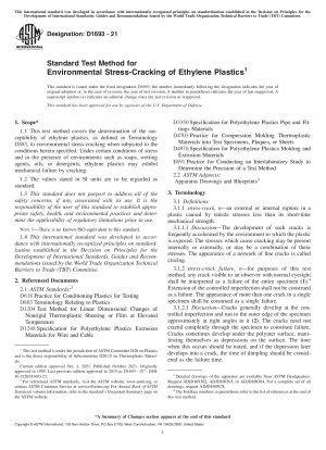 Standard Test Method for Environmental Stress-Cracking of Ethylene Plastics