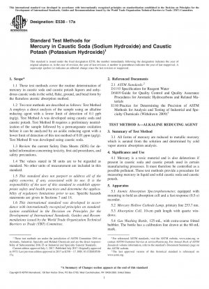 Standard Test Methods for Mercury in Caustic Soda (Sodium Hydroxide) and Caustic Potash (Potassium Hydroxide)
