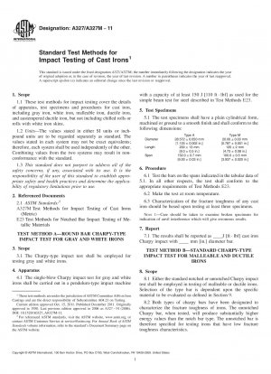 Standard Test Methods for  Impact Testing of Cast Irons