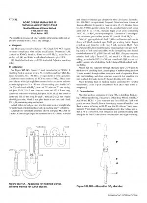 AOAC Official Method 962.16 Sulfurous Acid (Total) in Food Modified Monier-Williams Method