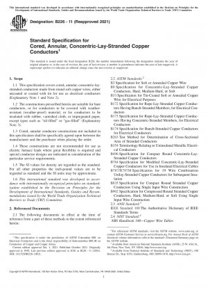 Standard Specification for Cored, Annular, Concentric-Lay-Stranded Copper Conductors
