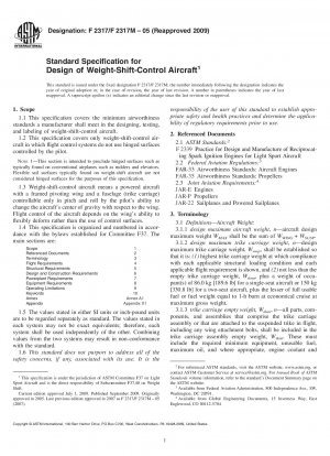 Standard Specification for Design of Weight-Shift-Control Aircraft