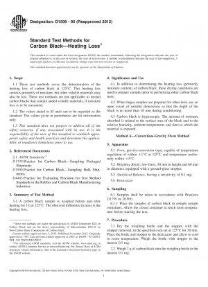 Standard Test Methods for  Carbon Blackmdash;Heating Loss