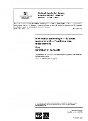 Information technology - Software measurement - Functional size measurement Part 1: Definition of concepts (Technical Corrigendum 1: January 2013)