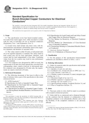Standard Specification for Bunch-Stranded Copper Conductors for Electrical Conductors