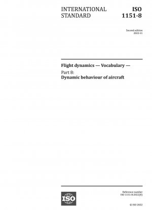 Flight dynamics — Vocabulary — Part 8: Dynamic behaviour of aircraft