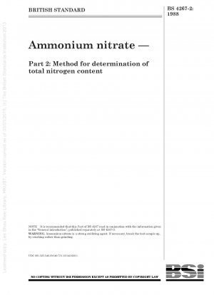 Ammonium nitrate — Part 2 : Method for determination of total nitrogen content