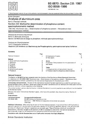 Analysis of aluminium ores. Chemical methods. Method for determination of phosphorus content: spectrophotometric method