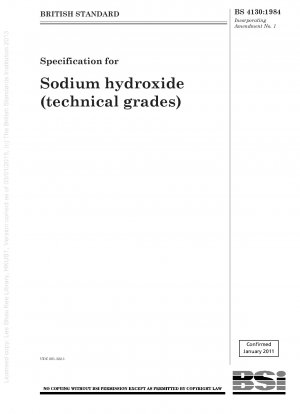 Specification for Sodium hydroxide (technical grades)