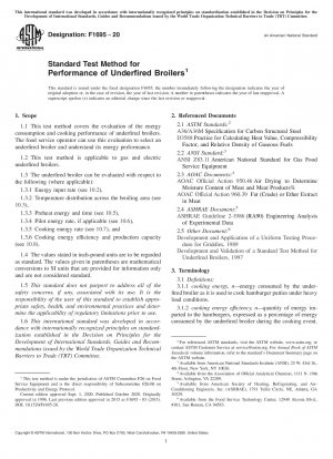 Standard Test Method for Performance of Underfired Broilers