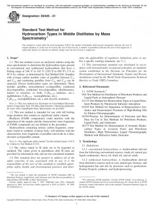Standard Test Method for Hydrocarbon Types in Middle Distillates by Mass Spectrometry