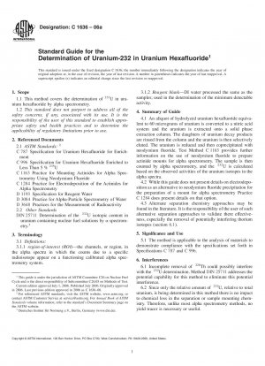 Standard Guide for the Determination of Uranium-232 in Uranium Hexafluoride