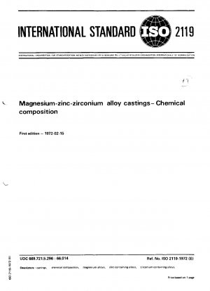 Magnesium-zinc-zirconium alloy castings — Chemical composition