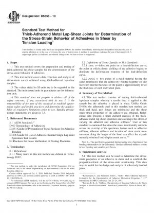 Standard Test Method for Thick-Adherend Metal Lap-Shear Joints for Determination of the Stress-Strain Behavior of Adhesives in Shear by Tension Loading