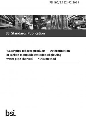 Water pipe tobacco products. Determination of carbon monoxide emission of glowing water pipe charcoal. NDIR method