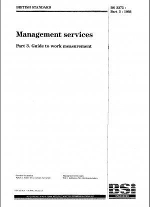 Management services - Guide to work measurement