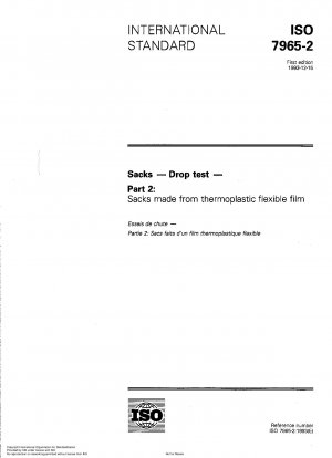 Sacks - Drop test - Part 2: Sacks made from thermoplastic flexible film