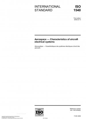 Aerospace - Characteristics of aircraft electrical systems