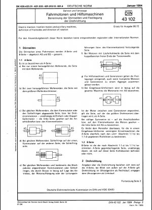 Electric traction; traction motors and auxiliary machines; definition of frontsides and direction of rotation