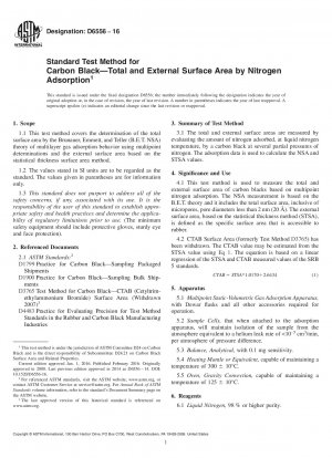 Standard Test Method for Carbon Black&x2014;Total and External Surface Area by Nitrogen  Adsorption